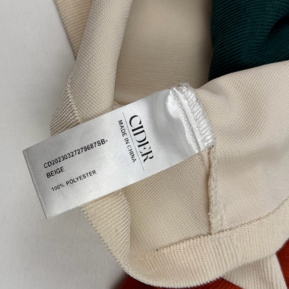 Cider Retro Colorblock Short Sleeve Button Up Crop Blouse Patchwork XS Like New - Picture 8 of 10